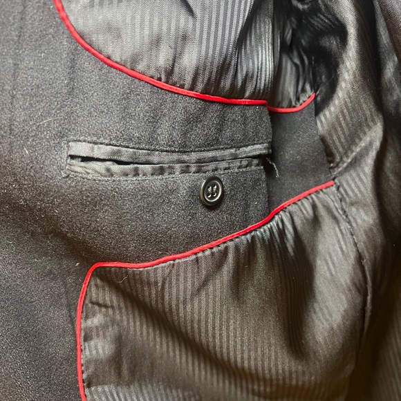 Fiorucci Men’s Wool Blend Long Overcoat Size 40 | Classic Black Tailored Coat - Picture 8 of 9